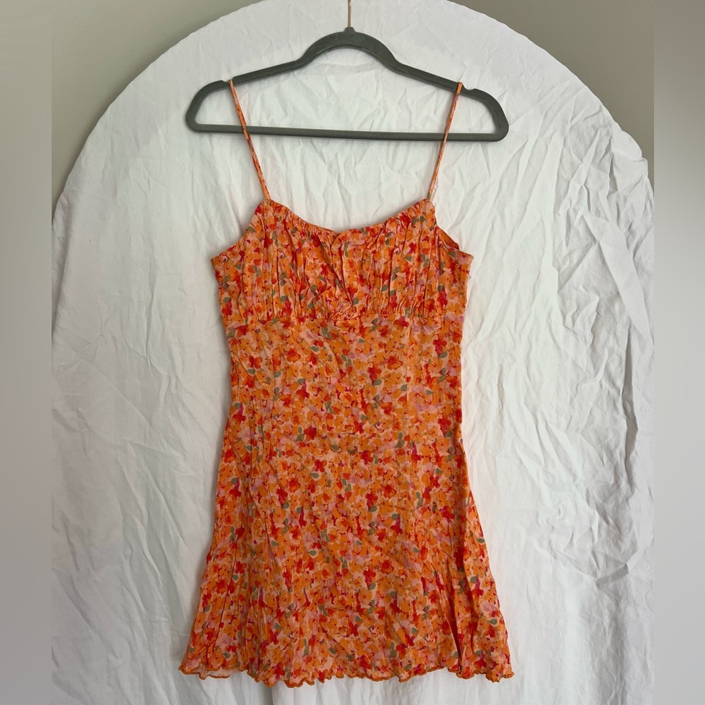 Free People Orange Floral Dress